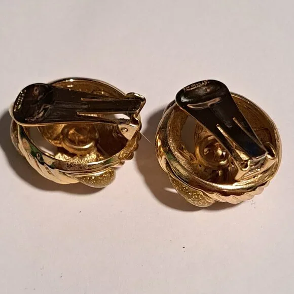Orena Paris gold tone and glitter clip on earrings - Picture 4 of 8